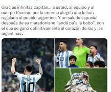 CFK felicitó a la selección por el triunfo